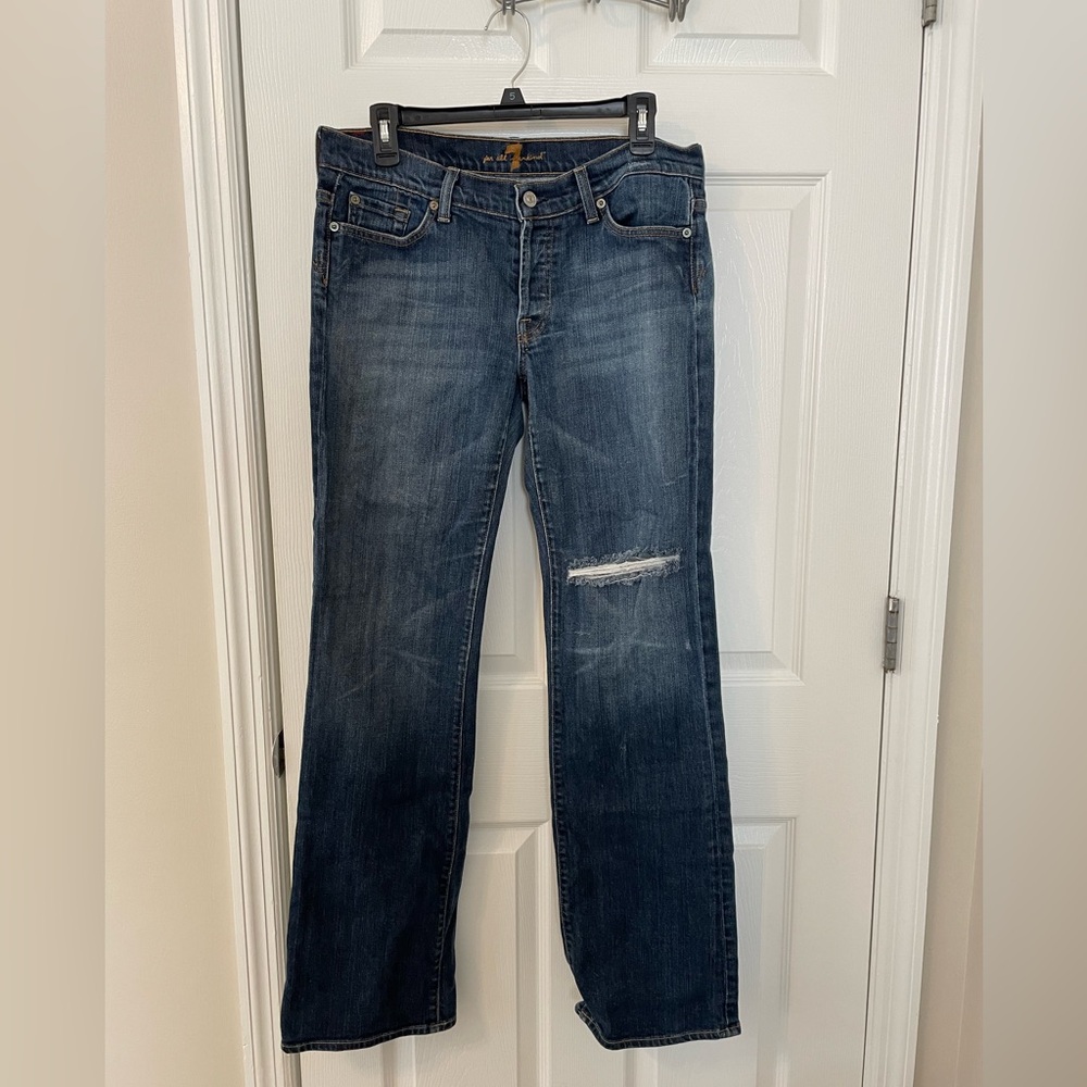 7 For All Mankind Boy Cut Button Fly Jeans Vintage Y2K Low Rise